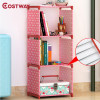 COSTWAY Fashion Simple Non-woven Bookshelves Three-layer Dormitory Bedroom Storage Shelves Bookcase Boekenkast Librero W0108