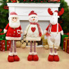 Big Size Christmas Dolls Retractable Santa Claus Snowman Elk Toys Xmas Figurines Christmas Gift for Kid Red Xmas Tree Ornament