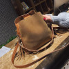 2018 Fashion Scrub Women Bucket Bag Vintage Tassel Messenger Bag High Quality Retro Shoulder Bag Simple Crossbody Bag Tote LB651