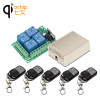 433Mhz Universal Wireless Remote Control Switch DC12V 4CH relay Receiver Module and 5pcs 4 channel RF Remote 433 Mhz Transmitter