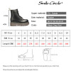 Smile Circle Size36-41 Chunky Motorcycle Boots For Women Autumn 2018 Fashion Round Toe Lace-up Combat Martin Boots Ladies Shoes 