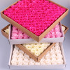 81 PCS 3 layers 4cm monochrome Color Heart-Shaped Rose Soap Flower Romantic Wedding Party Gift Handmade Petals Decor