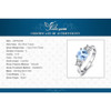 JewelryPalace Classic 2.58ct Square Natural Sky Blue Topaz &amp; CZ Engagement Rings For Women 925 Sterling Silver Fine Jewelry 2018