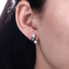  DOUBLE-R Star Earrings For Girls 925 Sterling Silver Stud Earring With Created Emerald Gemstone Jewelry