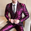 (Jacket +vest+pant ) Rose Pink Smoking Uomo  Grooms Suit Men Business Tuxedos Slim Fit Club Party Prom Suit Abito Uomo Cerimonia