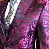 (Jacket +vest+pant ) Rose Pink Smoking Uomo  Grooms Suit Men Business Tuxedos Slim Fit Club Party Prom Suit Abito Uomo Cerimonia