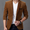 Mens Corduroy Blazers Notched Lapel Single Button Casual Blazers Velvet Men Suit Jacket Smart Casual Khaki / Wine Red / Black