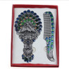 1 set Exquisite Retro peacock design makeup mirror maquillaje espejo Metal Portable mirror comb set Vintage Cosmetic mirror