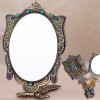 Russian makeup mirror Desktop Princess portable handle folding mirror Hand-held vintage butterfly imitation bronze mirror