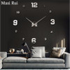 2018 new Arrival Digital Big Mirror Wall Clock Modern Design Living Room Quartz Metal Clocks Home Decoration