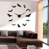 1Piece Vampire Bats Large Wall Clock Modern Design 3D DIY Frameless Giant Mirror Effect Big Giant Wall Clock Creative Home Decor