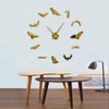 1Piece Vampire Bats Large Wall Clock Modern Design 3D DIY Frameless Giant Mirror Effect Big Giant Wall Clock Creative Home Decor