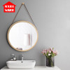 Vintage Round/Square Mirror Makeup Mirror Wall Hanging Decoration Retro Handmade Simple Wall Ornament Creative Circular Mirror