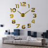 Fashion 3d big wall clock modern design home decor mirror wall watch stickers living room creative reloj de pared 