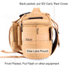Photo DSLR Multifunctional Waist Rucksack Canvas Tactical Case Camera Soft Pack Molle Single Shoulder Bag w/ Rain Cover