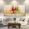 Canvas oil painting caudros decoracion Acrylic boat sailing abstract painting wall art picture for living room home decor quadro
