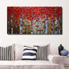 Modern Living Room Wall Decor Beautiful Red Tree Oil Painting Modern Canvas Art Hand Painted Wall Pictures No Framed