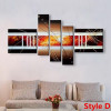  Hand Painted Abstrac Lines Oil Paintings on Canvas Modern Home Decor Wall Artwork Large 5 Panel Graffiti Painting