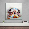 Mintura Art Hand Painted Acrylic Canvas Oil Paintings Colorful Dog Modern Abstract Animal Wall Art Kid's Room Decor No Framed