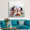 Mintura Art Hand Painted Acrylic Canvas Oil Paintings Colorful Dog Modern Abstract Animal Wall Art Kid's Room Decor No Framed