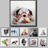 Mintura Art Hand Painted Acrylic Canvas Oil Paintings Colorful Dog Modern Abstract Animal Wall Art Kid's Room Decor No Framed