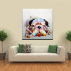 Mintura Art Hand Painted Acrylic Canvas Oil Paintings Colorful Dog Modern Abstract Animal Wall Art Kid's Room Decor No Framed