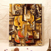 coloring by numbers  Picasso violin   digital paint by numbers  abstract oil painting   modular painting  modern home decor 