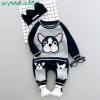 Winter Baby Boys Long Sleeve Cute Dog Fleece Hoodies Sweatshirt + Casual Trousers Kids Girls Two Pieces Suits Clothing Sets