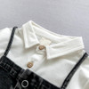 Baby Boys Clothing Set White T shirt + Denim Pants Fashion Baby Boy Clothes Newborn Baby Clothes Cowboy Belt Pants Baby Gift 