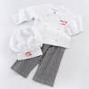 Hot !!! Cute Baby infant toddler Chef cotton Costume 3 piece clothes Hat+ white Top+plaid Pants for Boys Girls suits