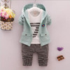 3 pcs baby boy clothing set boys suit kids spring jacket infant coats Autumn shirt boys trousers fit 7-24 months 