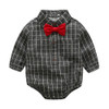 E&amp;Bainel 2017 Hot Baby Boy Clothes Set 2pcs/set Plaid Baby Romper+ Wine Red Pant Newborn Baby Boy Clothing Red Bow Tie