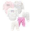 6 PCS /Lot Fashion Baby Clothing Sets Cotton Newborn Toddler Infant Long Sleeve Baby Rompers+ Baby Pants Baby Boys Girls Clothes