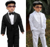 2Styles Baby Boy Wedding Suit 5 Pcs:Coat+Vest+Shirt+Bow Tie+Pants Newborn Baby Wedding Suit Party Baptism Christmas suits 