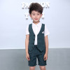 ActhInK New Boys Striped Vest Suit for Wedding Children Summer Formal Vest+Shorts Clothing Set for Baby Boys, Kids Costume, C306
