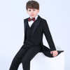 Boys Formal Dress Tuxedo Piano Performance Costume Flower Boys Birthday Wedding Suits 5pcs Jacket + Shirt + Pant + Tie 4Pcs