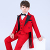 Boys Formal Dress Tuxedo Piano Performance Costume Flower Boys Birthday Wedding Suits 5pcs Jacket + Shirt + Pant + Tie 4Pcs