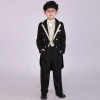 Boys Formal Dress Tuxedo Piano Performance Costume Flower Boy Birthday Wedding Suits 5pcs Jacket + Vest + Shirt + Pant + Tie F60