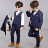 Brand Boys Formal Suits Wedding Party Tuxedo Jacket Waistcoat Shirt Pants Gentleman Kids Blazer Children Performance Clothes F17