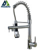 Chrome Spring Pull Down Kitchen Faucet Dual Spouts 360 Swivel Handheld Shower Kitchen Mixer Crane Hot  Cold 2 Outlet Spring Taps