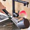Chrome Spring Pull Down Kitchen Faucet Dual Spouts 360 Swivel Handheld Shower Kitchen Mixer Crane Hot  Cold 2 Outlet Spring Taps