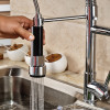 Deck Mounted Pull Down Chrome Black Kitchen Faucet Water Tap Single Handle Swivel Dual Spout Kitchen Sink Mixer Tap