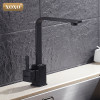 XOXO Polished Black Brass Swivel Kitchen Sinks Faucet 360 degree rotating Kitchen Mixer Tap 83030H