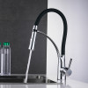 LED Kitchen Faucets with Rubber Design Chrome Mixer Faucet for Kitchen Single Handle Pull Down Deck Mounted Crane for Sinks 7661