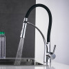 LED Kitchen Faucets with Rubber Design Chrome Mixer Faucet for Kitchen Single Handle Pull Down Deck Mounted Crane for Sinks 7661