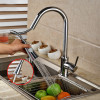 Kitchen Faucets Chrome Single Handle Pull Out Kitchen Tap Single Hole Handle Swivel 360 Degree Water Mixer Tap Mixer Tap 