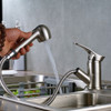 Luxury Pull Out Kitchen Faucet Deck Mount Kitchen Water Taps with Hot and Cold Water Single Handle Crane Taps