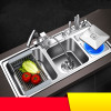 kitchen sink stainless steel double bowl above counter or udermount sinks vegetable washing basin 1.2mm thickness sinks kitchen