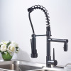 Promotion Dual Spout Spring Pull Down Kitchen Sink Faucet 360 Degree Rotate Hot and Cold Water Taps 