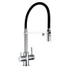 Smesiteli Kitchen Tri Flow Faucet Brass Chrome Swivel With Sprayer Hose Water Purification Function 3 Way Water Filter Tap